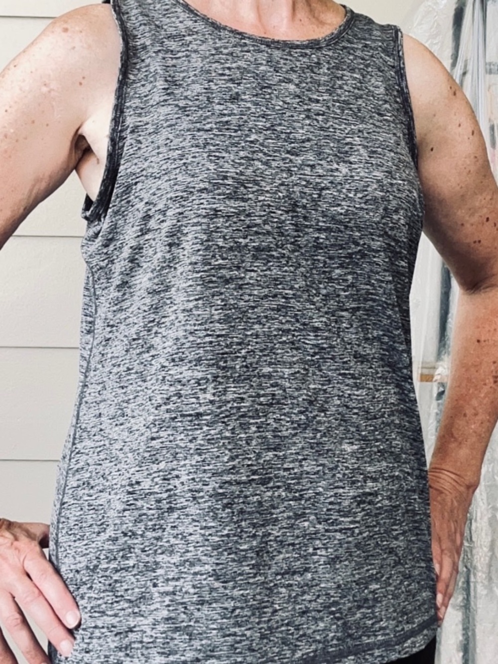 Ideology Gray Marled Sleeveless Athletic Tank Top Women’s Large